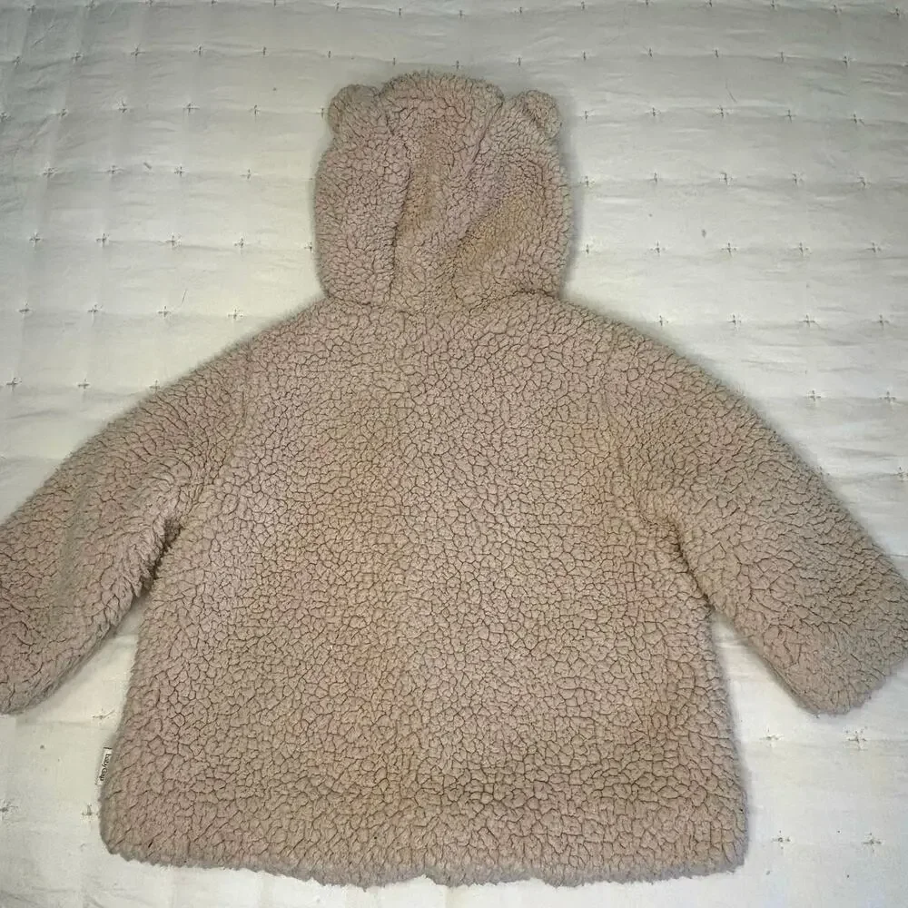 Baby Gap Teddy Bear Coat Girls/Boys 6–12M | Beige Sherpa Hooded Jacket